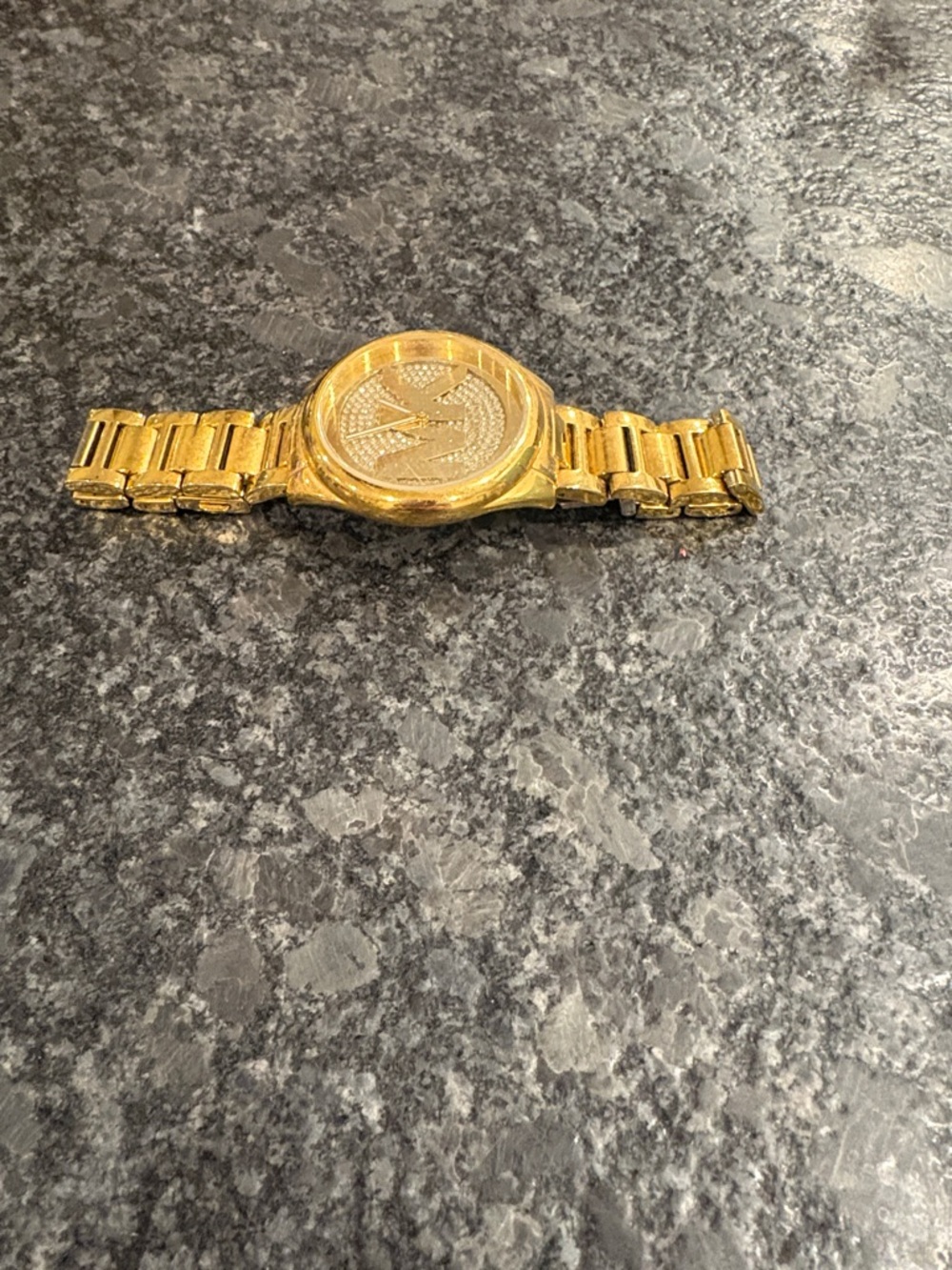 Michael Kors Gold-tone Crystal MK Logo Bracelet Watch - Picture 2 of 4